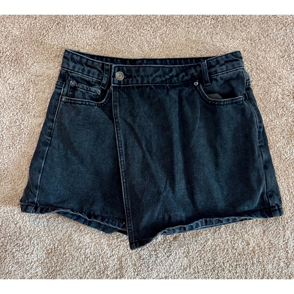 Vintage Future Collective Black Denim Mini Skort Women's Size 2‎